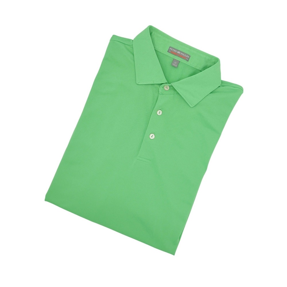 Peter Millar Summer Comfort XL‎ Green Polo Shirt Mens Short Sleeve